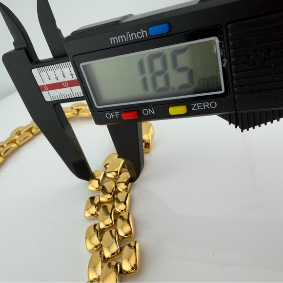 Heavy 124g Vintage AFJ Gold-Tone Panther Link Collar Necklace Bold Runway Choker - Picture 10 of 12